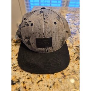 Stussy Splatter Paint Snapback Hat Cap Mens Black Grey One Size Fits All